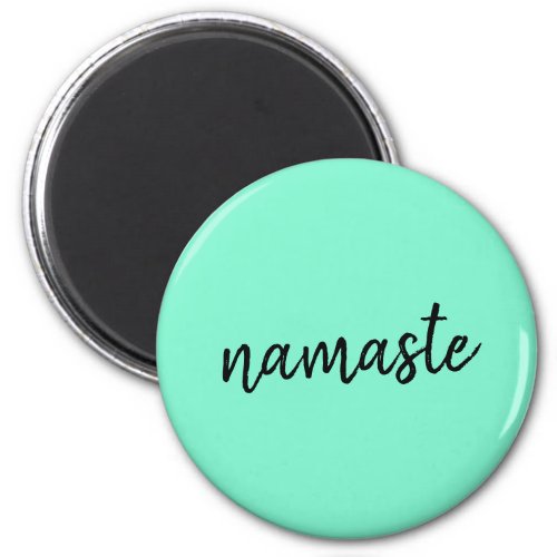 Namaste  Neo Mint Green Modern Yoga Spiritual Magnet