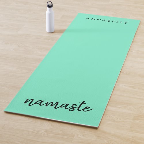 Namaste  Neo Mint Green Modern Yoga Spiritual Yoga Mat