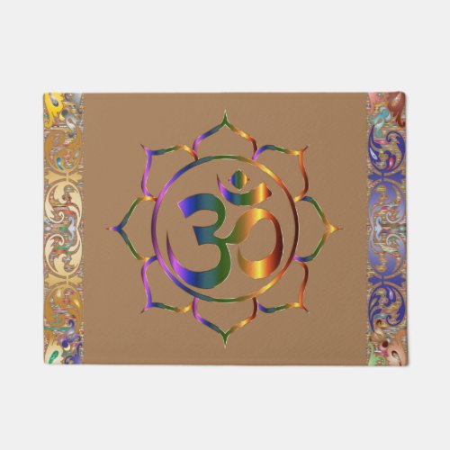 Namaste Om Lotus Rainbow Vintage Doormat