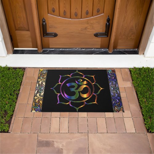 Namaste Om Lotus Rainbow Vintage Doormat