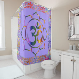 Namaste Om Lotus Rainbow Vintage Show Shower Curta Shower Curtain