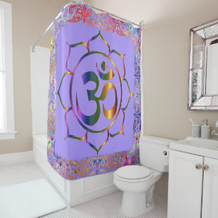 Namaste Om Lotus Rainbow Vintage Show Shower Curta Shower Curtain