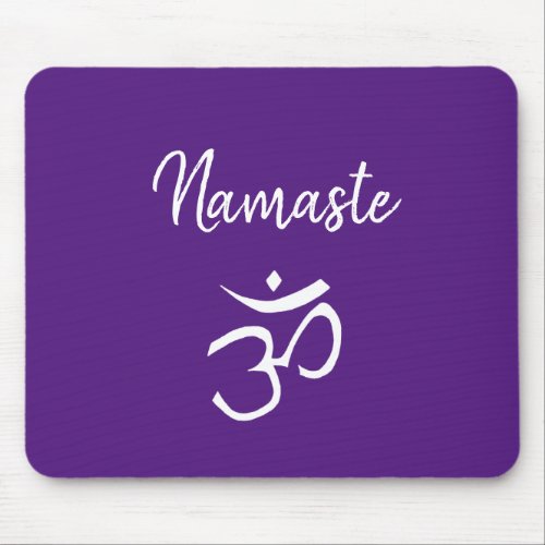 Namaste Om Symbol Yoga Trendy Purple Mouse Pad