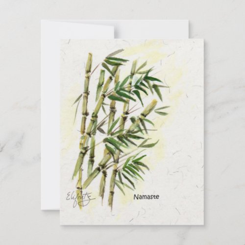 Namaste on Bamboo Respectful Polite Greeting Note Card