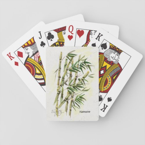 Namaste on Bamboo Respectful Polite Greeting  Poker Cards