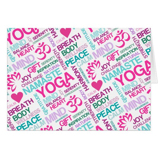 Namaste, Peace and Harmony Pink YOGA Pattern (Front Horizontal)