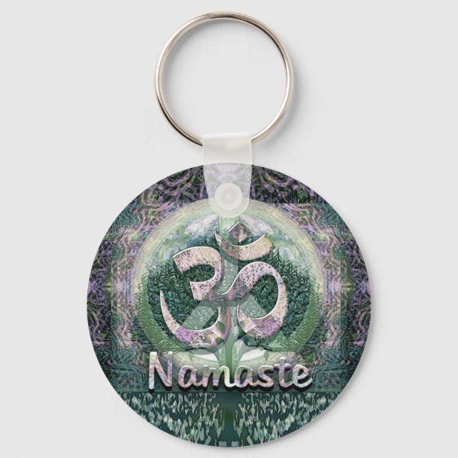 Namaste Peace Symbol Keychain (Front)
