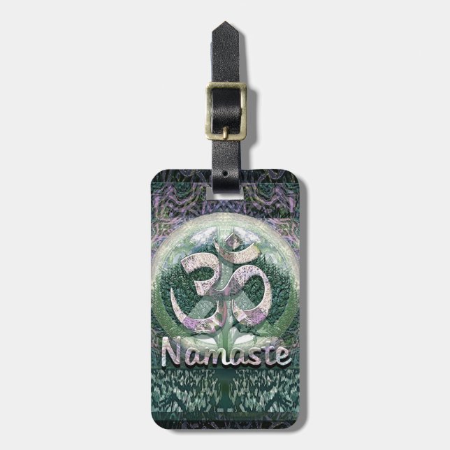 Namaste Peace Symbol Luggage Tag (Front Vertical)