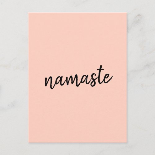 Namaste  Peachy Pink Modern Yoga Meditation Postcard