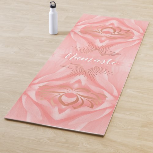 Namaste Pink Petals Lotus Flower Personalized Yoga Mat