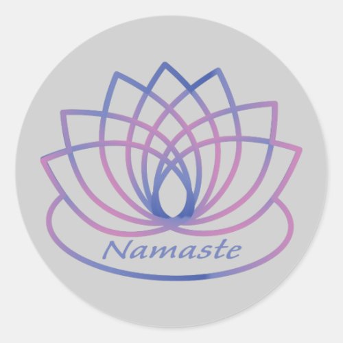 Namaste Purple and Pink Lotus Flower Classic Round Sticker