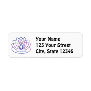Namaste Purple and Pink Lotus Flower Label