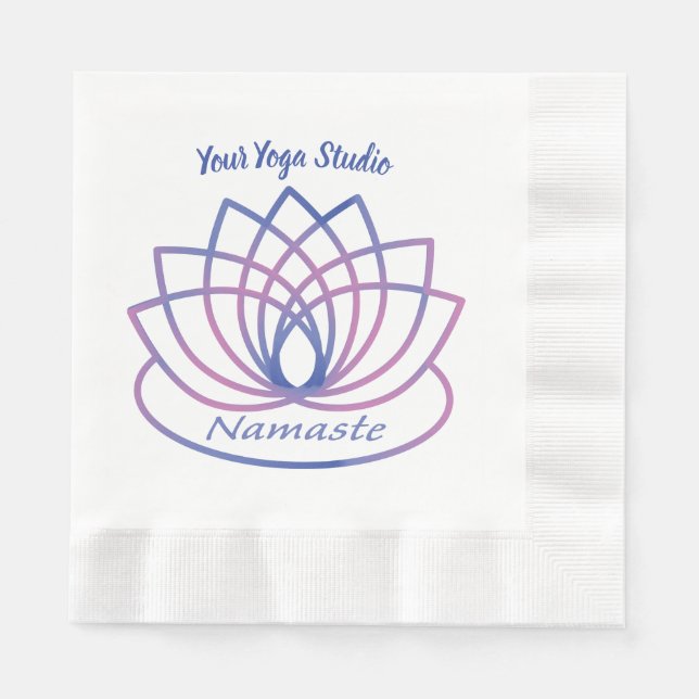 Namaste Purple and Pink Lotus Flower Napkins (Front)