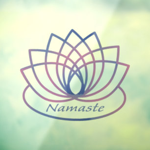 Namaste Purple and Pink Lotus Flower  Window Cling