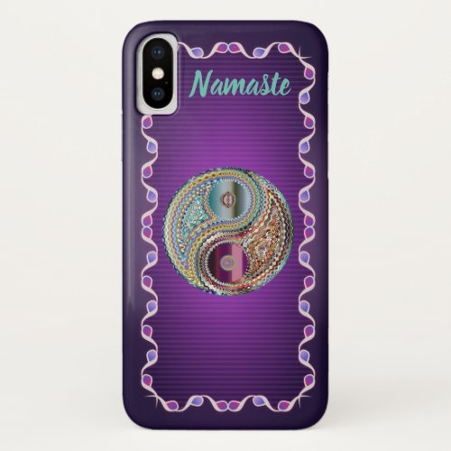 Namaste Purple Jewel Toned Yin Yang Custom iPhone XS Case