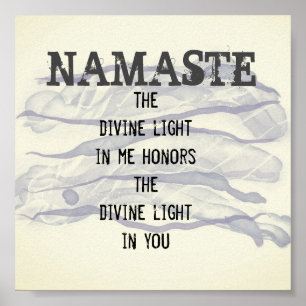 Namaste quote abstract watercolor design gray poster