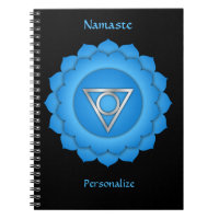 Namaste Quote Blue Throat Chakra Chi Personalize Notebook