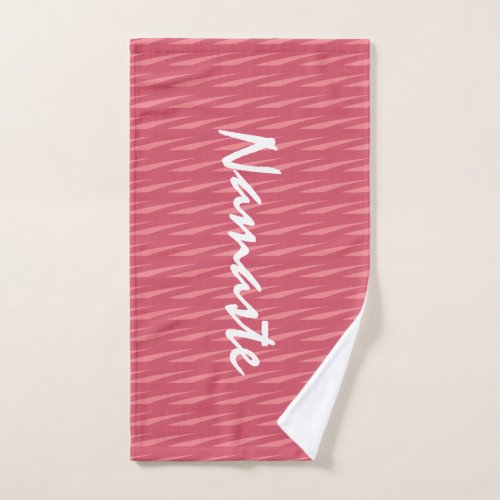 Namaste Quote Hot Pink and Pink Coral Yoga Hand Towel