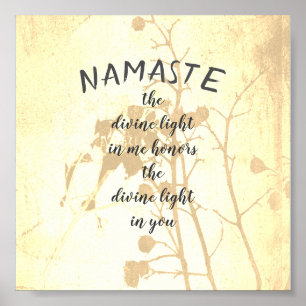 Namaste quote poster nature art