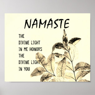 Namaste quote poster nature art print