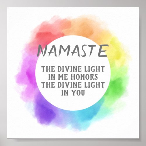 Namaste quote poster watercolor desgn