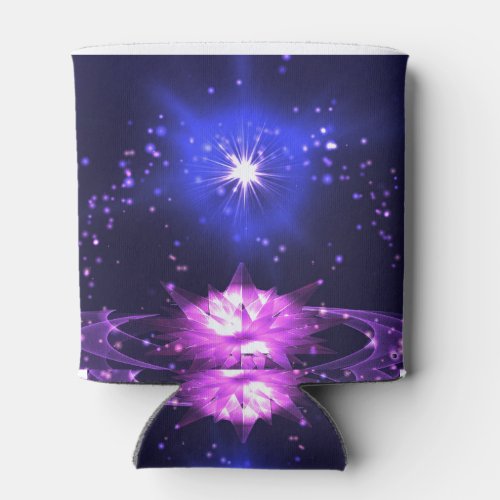 Namaste Quote Purple Crystal Lotus  Star Can Cooler