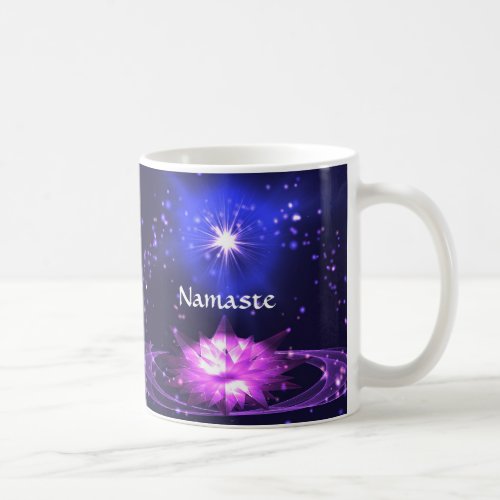 Namaste Quote Purple Crystal Lotus  Star Cup