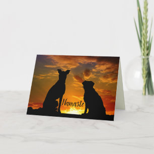 Namaste Quote Thank You Animal Dog Friends Sunset Card