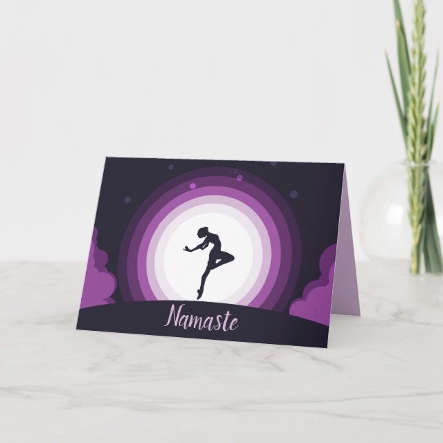 Namaste Quote Thank You Ballerina Dancer Moon Card (Front)