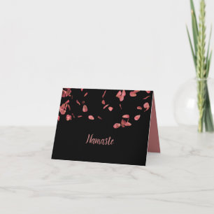 Namaste Quote Thank You Romantic Rose Petals Card