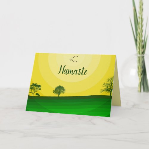 Namaste Quote Thank You Sunshine Landscape Nature Card