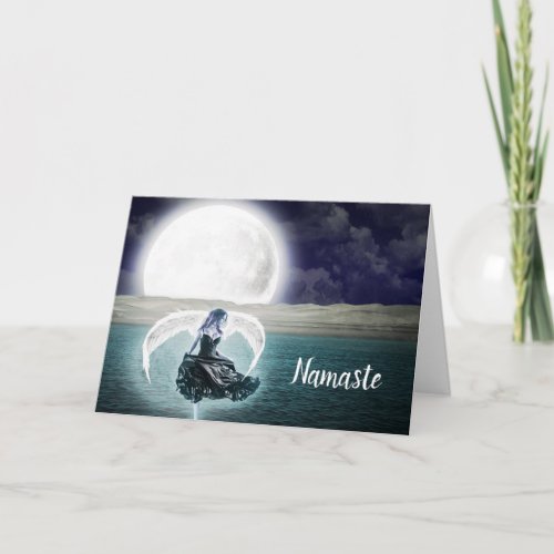 Namaste Quote Thank You Surreal Angel Full Moon Card