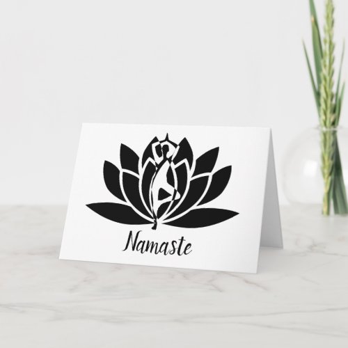 Namaste Quote Thank You Yoga Lotus Card