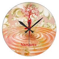 Namaste Quote Tree of Life Zen Yoga Large Clock