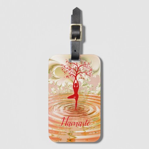 Namaste Quote Tree of Life Zen Yoga Luggage Tag