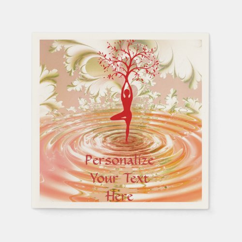 Namaste Quote Tree of Life Zen Yoga Napkins