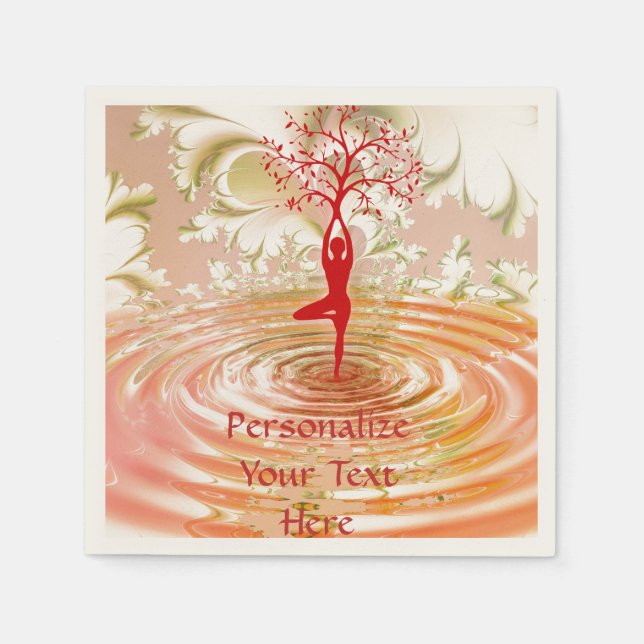 Namaste Quote Tree of Life Zen Yoga Napkins (Front)