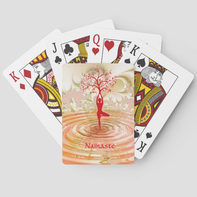 Namaste Quote Tree of Life Zen Yoga Poker Cards (Back)