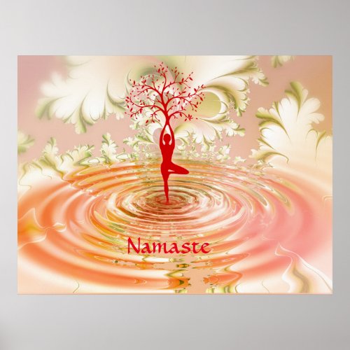 Namaste Quote Tree of Life Zen Yoga Poster