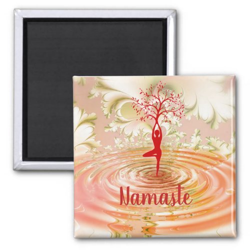 Namaste Quote Yoga Tree of Life Zen Magnet