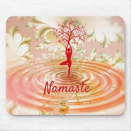 Namaste Quote Yoga Tree of Life Zen Mouse Pad