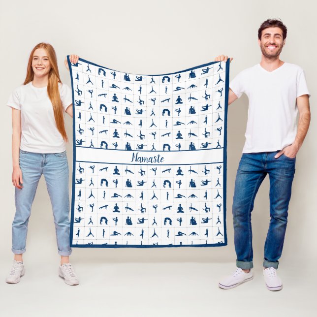 Namaste Quote Zen Yoga Lotus Fleece Blanket (In Situ)