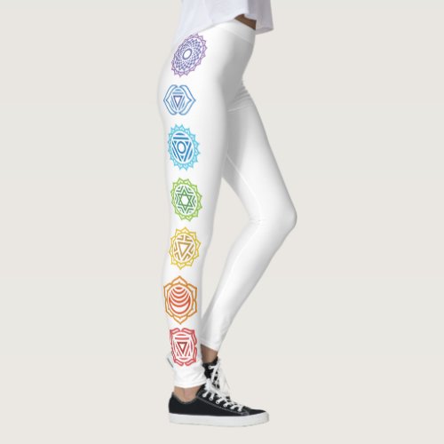 Namaste Rainbow Colored Chakras Leggings