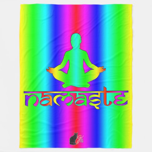 Namaste Rainbow Intentions Fleece Blanket