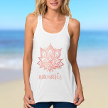 Namaste Rose Gold Lotus Flower Yoga Tank Top<br><div class="desc">This tank top features a beautiful floral rose gold toned lotus flower design with the word Namaste under it. The perfect gift for a women who loves yoga and pink lotus flower designs.</div>