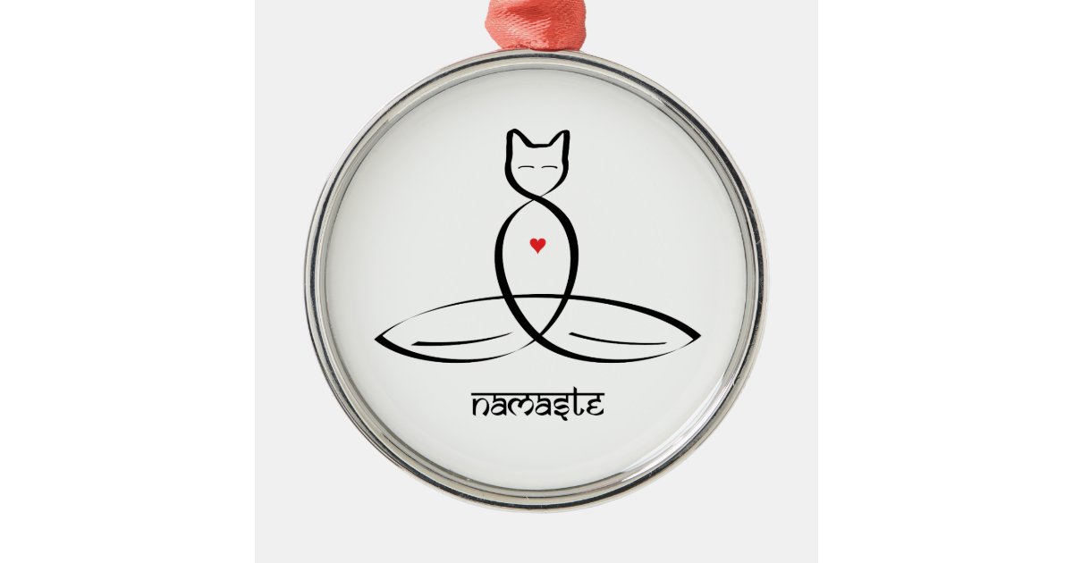Namaste Sanskrit style text. Metal Ornament Zazzle