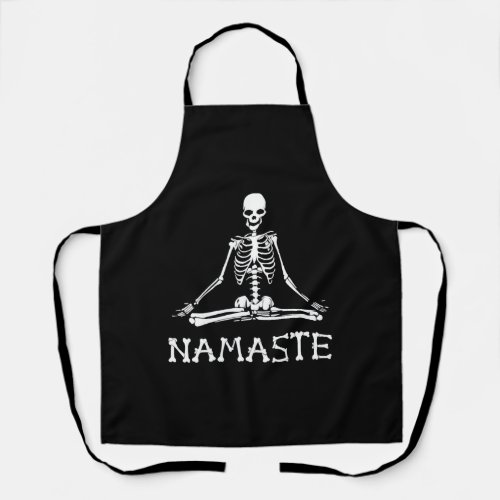 Namaste Skeleton Yoga Lotus Asana Zen Meditation Apron
