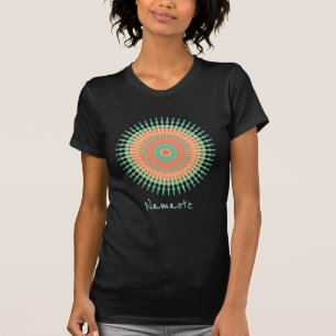 namaste slogan with mandala design mint Indian T-Shirt