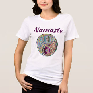 Namaste Sparkle Look Jewel-Toned Yin-Yang Symbol Tri-Blend Shirt