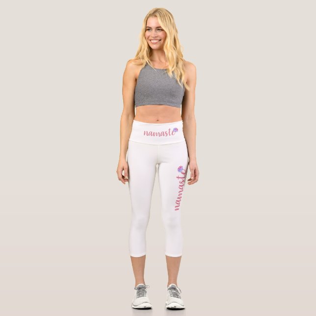 Namaste-Spiritual-Meditation-Modern-Yoga  Capri Leggings (Front)